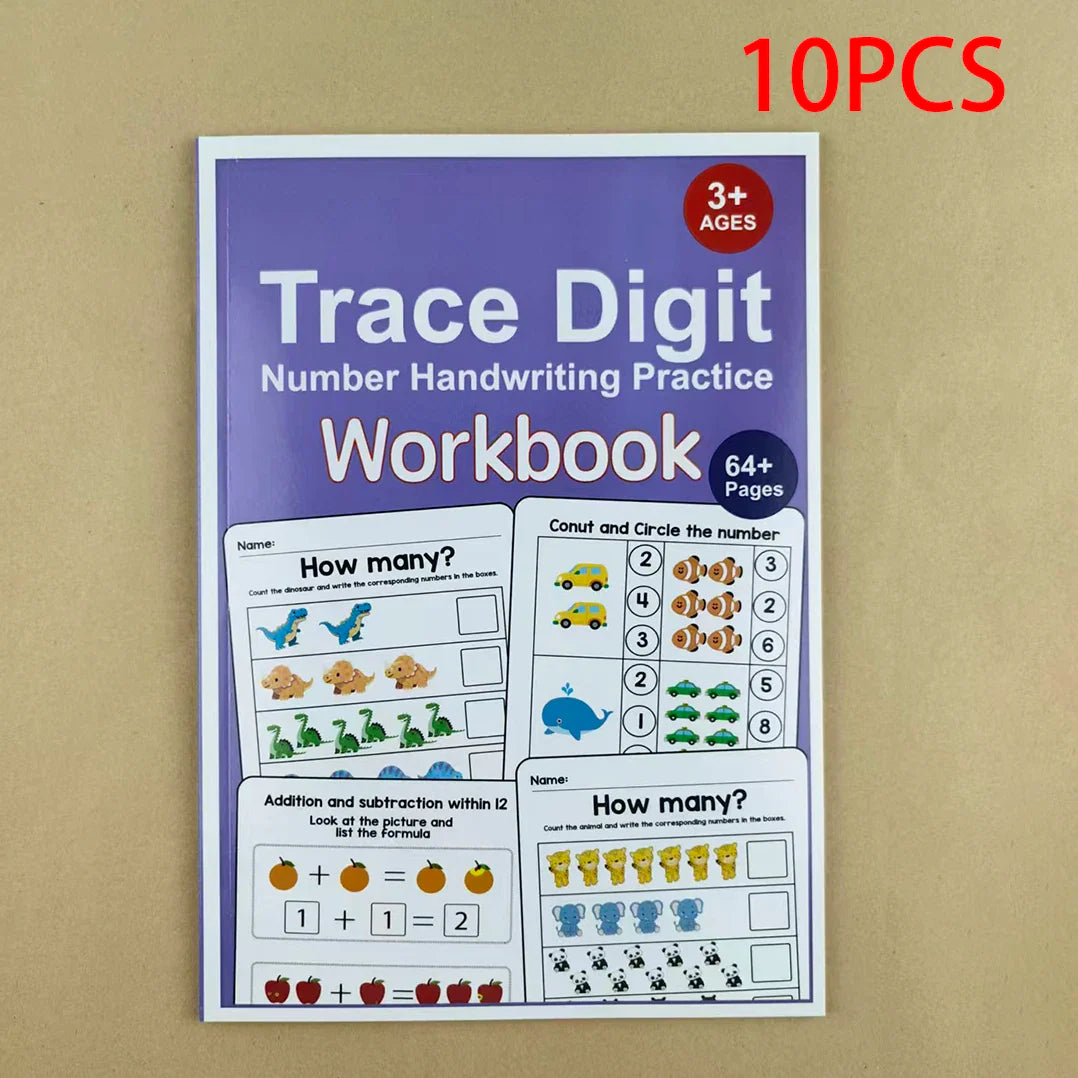 Interactive Preschool Math Workbook – Number Tracing, Addition & Subtraction Worksheets for Early Learning Activities