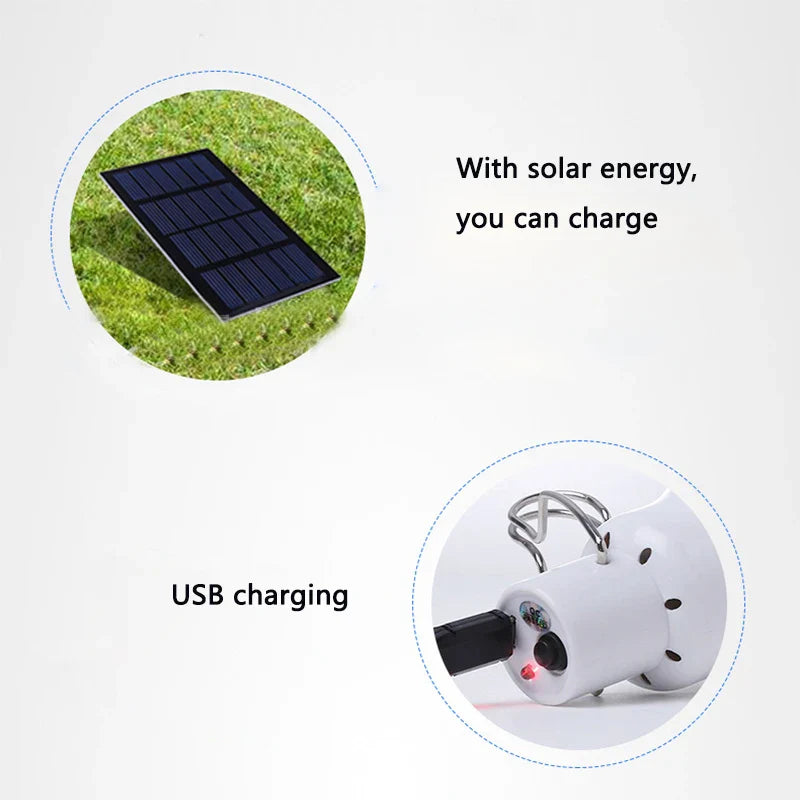 LED Solar Bulb with Hook - Waterproof Outdoor Camping Light, Energy-Saving Garden and Path Lamp