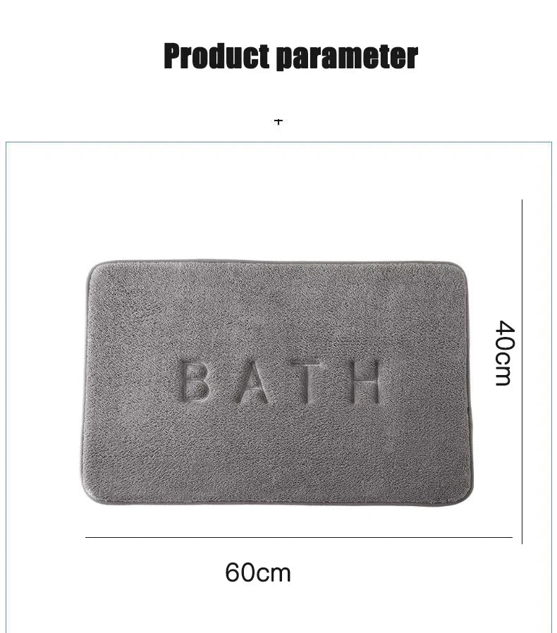 Anti-Slip Faux Cashmere Memory Foam Carpet – Super Absorbent Coral Fleece Floor Mat for Kitchen, Living Room & Bathroom
