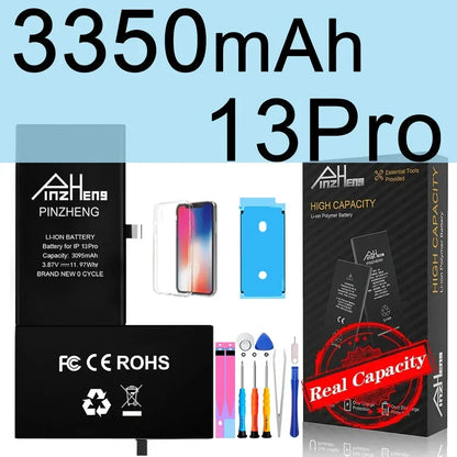 PINZHENG High Capacity Replacement Battery for iPhone X, XR, XS, 11, 12 & 13 Mini, Pro & Pro Max