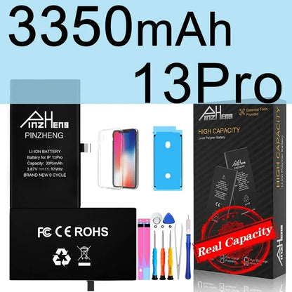 PINZHENG High Capacity Replacement Battery for iPhone X, XR, XS, 11, 12 & 13 Mini, Pro & Pro Max