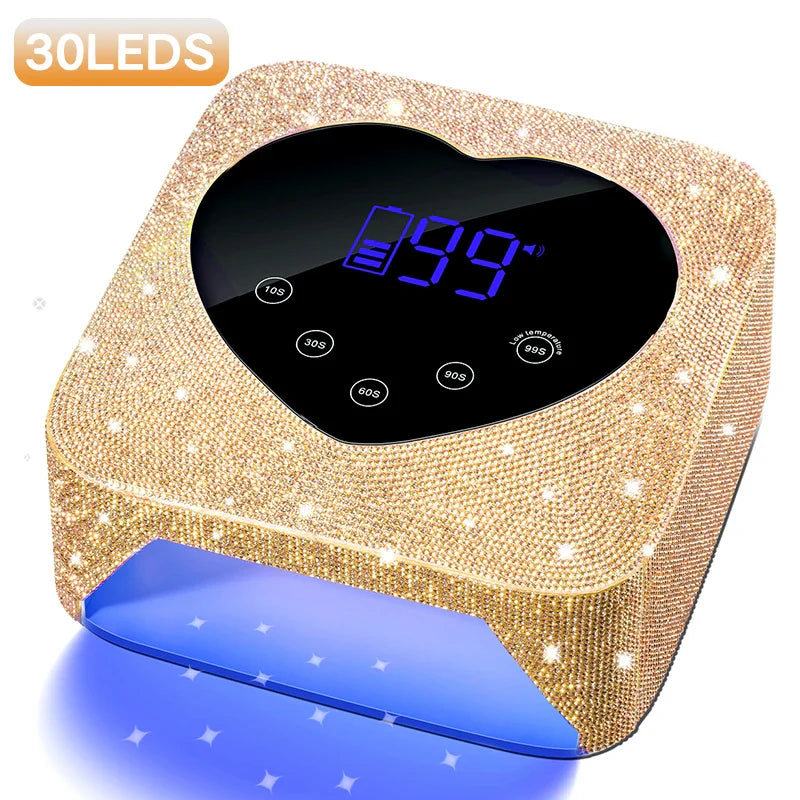 Rechargeable UV LED Nail Lamp – 30 LEDs Cordless Professional Gel Curing Light with Touch Screen, Salon Tools