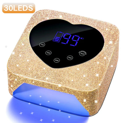 Rechargeable UV LED Nail Lamp – 30 LEDs Cordless Professional Gel Curing Light with Touch Screen, Salon Tools