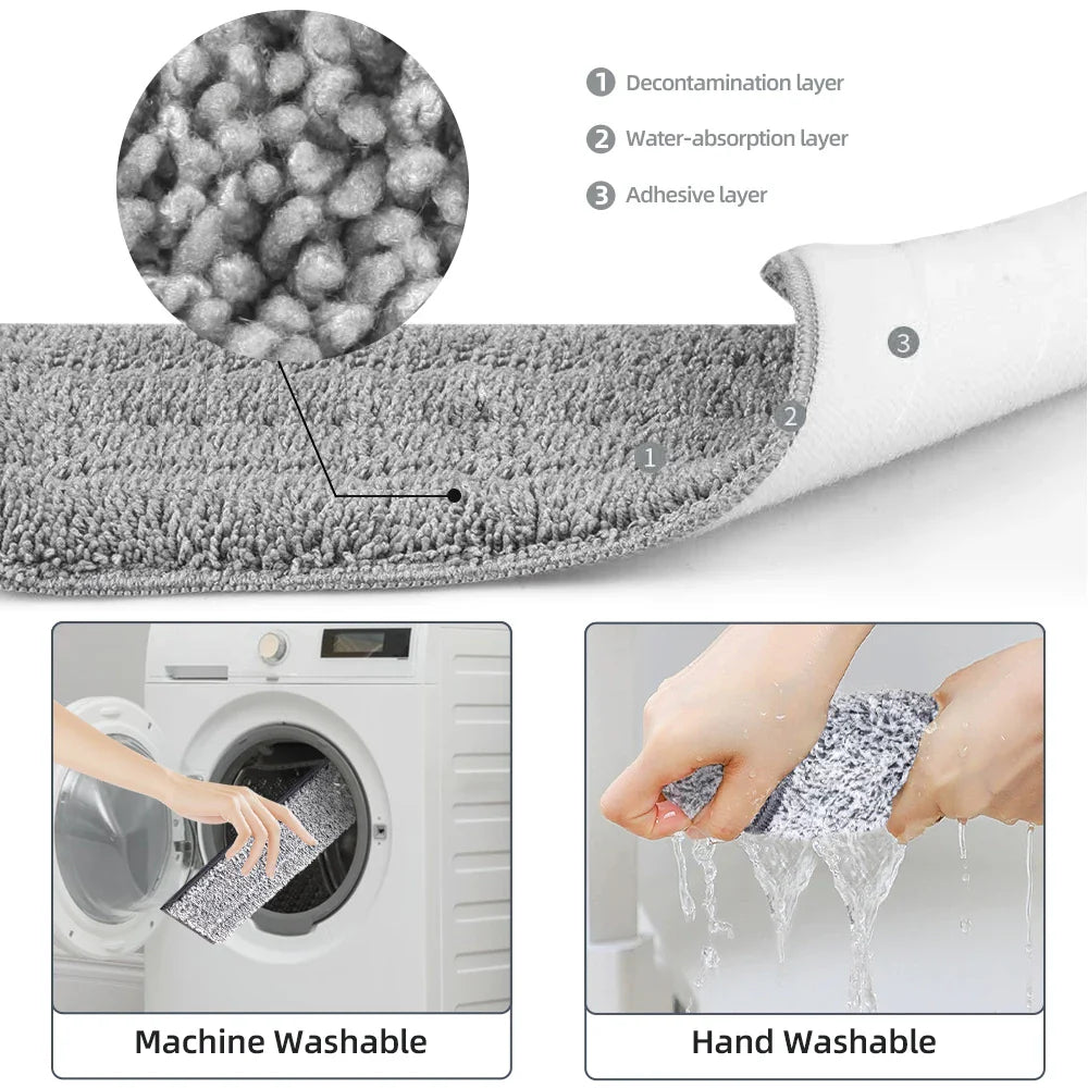 Hands-Free Flat Floor Mop & Bucket Set — Professional Home Cleaning System with Washable Microfiber Pads for Hardwood Floors