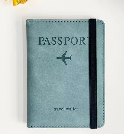 RFID Leather Passport Holder - Vintage Travel Wallet Case for Men & Women with ID and Card Storage