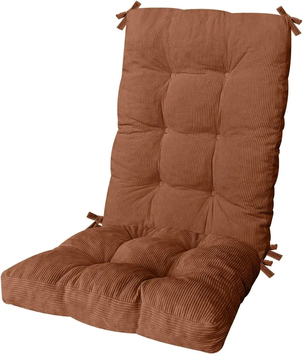 Custom Tufted Rocking Chair Cushion – Non-Slip Corduroy Seat Pad with Ties, Comfortable Indoor Rocking Chair Cushion Set
