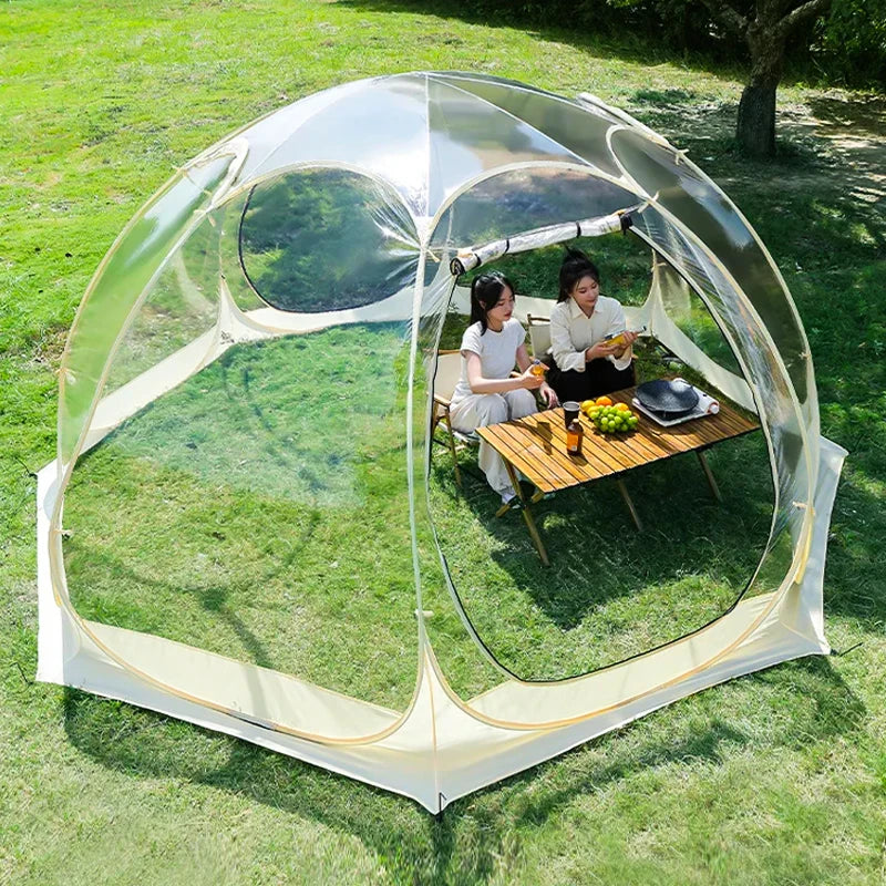 Camping Star Transparent Folding Tent – 4-8 Person Portable Spherical Tent, Rain/Windproof, Quick Opening for Outdoor Use