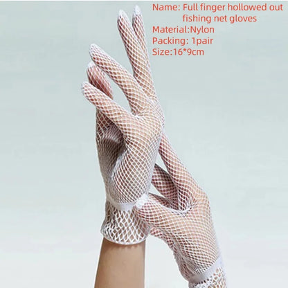 Transparent Mesh Tulle Gloves - Sheer Short Party, Wedding & Lolita Gloves