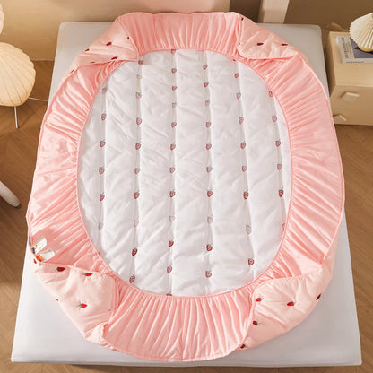 Thick Embroidered Mattress Cover 90x200 – Elastic Fitted Sheet Queen Size Bed Cover (Pillowcase Sold Separately)