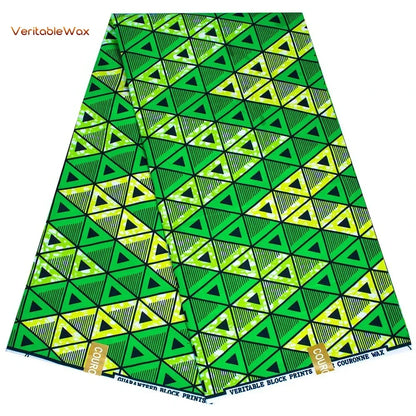 African Ankara Double Print Batik Fabric - Real Wax Patchwork Textile for DIY Sewing, Wedding Dresses & Crafts