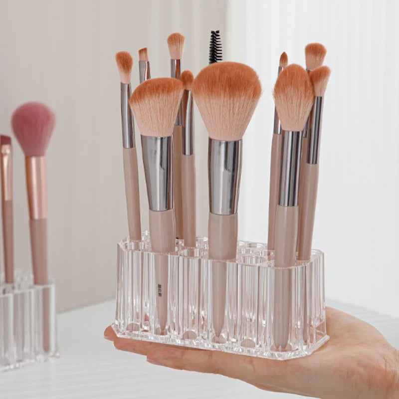 26 Holes Acrylic Nail Brush Organizer - Nail Art Tool Storage Display Holder Case For Makeup Cosmetics Pens