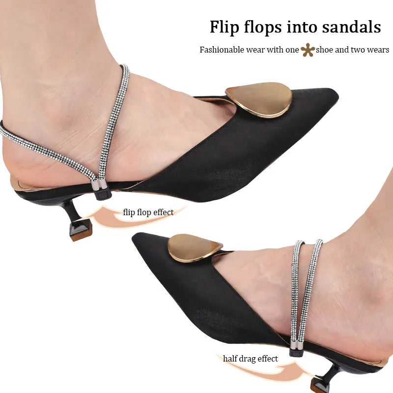 Diamond Shoelaces Anti-Drop High Heels Shoe Band for Women - Elastic Fixing Belts with Rhinestone - Heel Straps Belt Drill