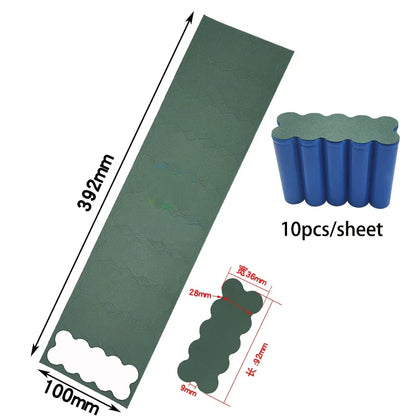 2-6P Hollow & Solid 18650 Li-ion Battery Insulating Gaskets – Positive Pole Protective Stickers with Highland Barley Paper Design
