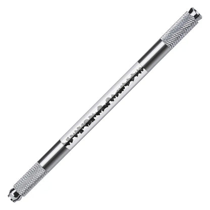 Manual Double-Ended Crystal Acrylic Microblading Pen – Permanent Makeup Eyebrow Tattoo Tool for Flat & Round Needles