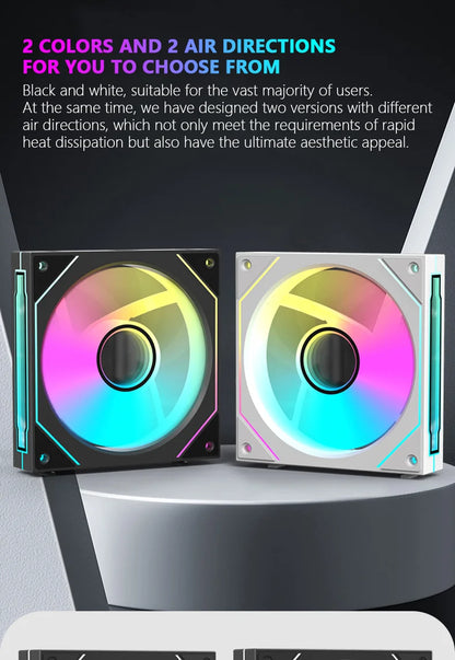 JUMPEAK MX120 360mm Modular Wireless Splicing PC Cooling Fan – 120mm ARGB Case Fan with Infinite Mirror Effect for Computer Water Cooler