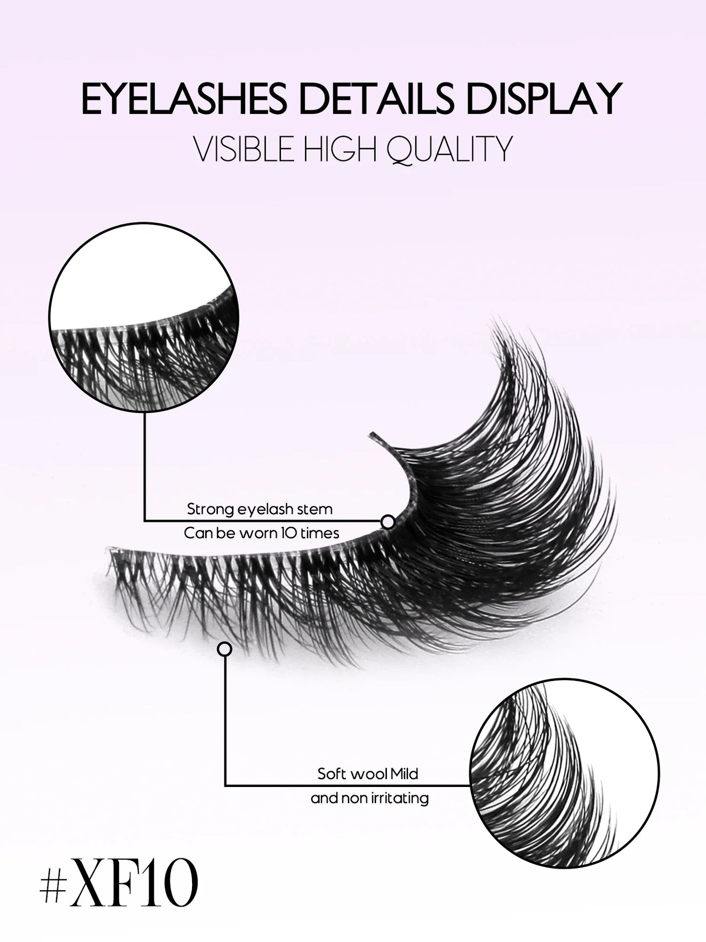 GROINNEYA Cat Eye False Eyelashes – Natural Long Clear Band Winged End Faux Mink Lashes for Eye-Enhancing Makeup