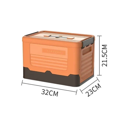 Folding Storage Box with Lid – Multifunction Plastic Organizer Container