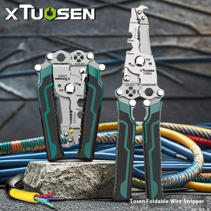 Multi-Functional Foldable Electrician Pliers - Wire Cutting, Wiring, Pulling, Splitting & Pressing Tool