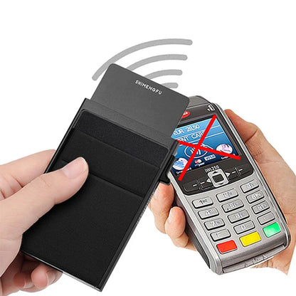RFID Credit Card Holder for Men – Slim Minimalist Metal Wallet, Luxury ID Bank Card Case, Compact Carteras