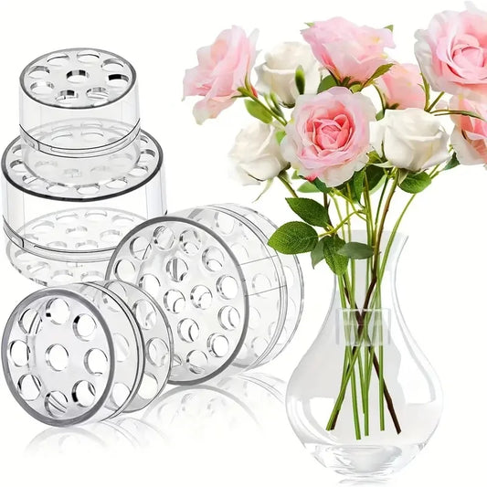 Transparent Flower Stem Support Stand – 2025 Vase Insert for Bouquet Arrangement & DIY Floral Design