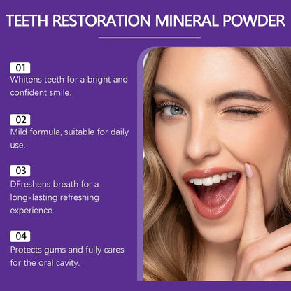 Teeth Restoration Mineral Powder — Enamel Strengthening & Whitening Dental Care Supplement
