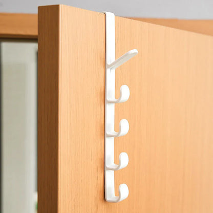 Houseeker 6-Hook Hat Holder — L-Shaped Wall Mount Rack for Baseball Caps & Belts