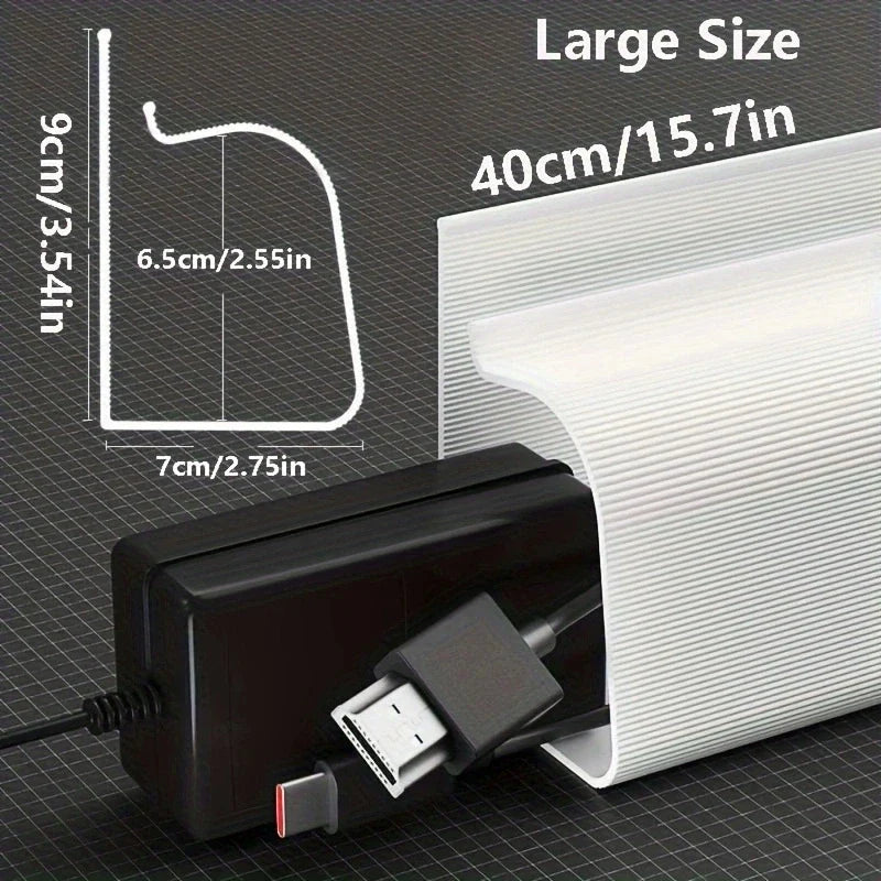Under Desk Cable Management Tray – No-Drill Channel Raceway Cord Hider for Organized Workspace
