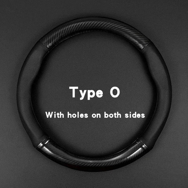 Universal Car Steering Wheel Cover — Carbon Fiber Leather, 3D Anti-Slip, Simple & Stylish Car Accessory