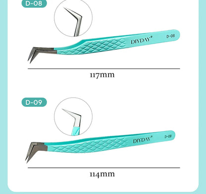 DIYDAY Anti-Slip Tweezers — High-Density Fiber Tip for Eyelash Extensions & Eyebrow Precision Beauty Tools
