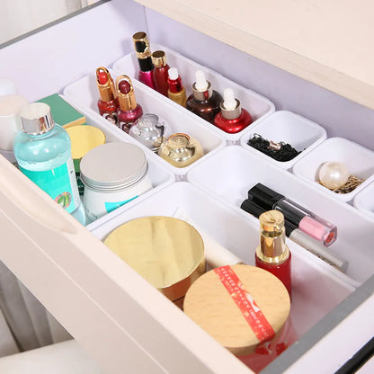 8pcs/set Adjustable Drawer Organizer Box Trays - Multi-Purpose Divider Holder for Makeup, Cosmetics, Sundries, Kitchen, Bathroom, Closet, and Jewelry