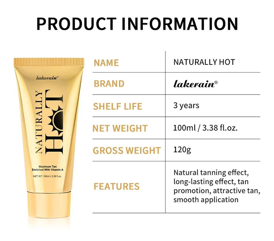 AG Hot Tanning Cream — Long-Lasting Bronzer for Smooth, Non-Sticky Skin, Suitable for All Skin Types
