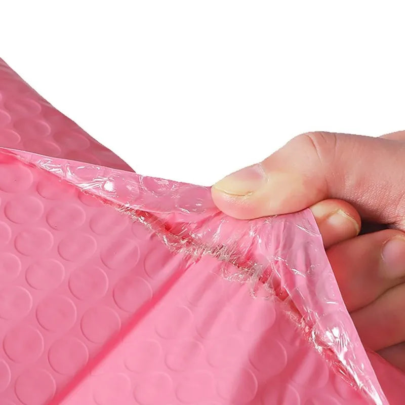 50/25pcs Pink Bubble Mailers – Self-Seal Padded Envelopes for Small Business Packaging – Available in Black/Blue