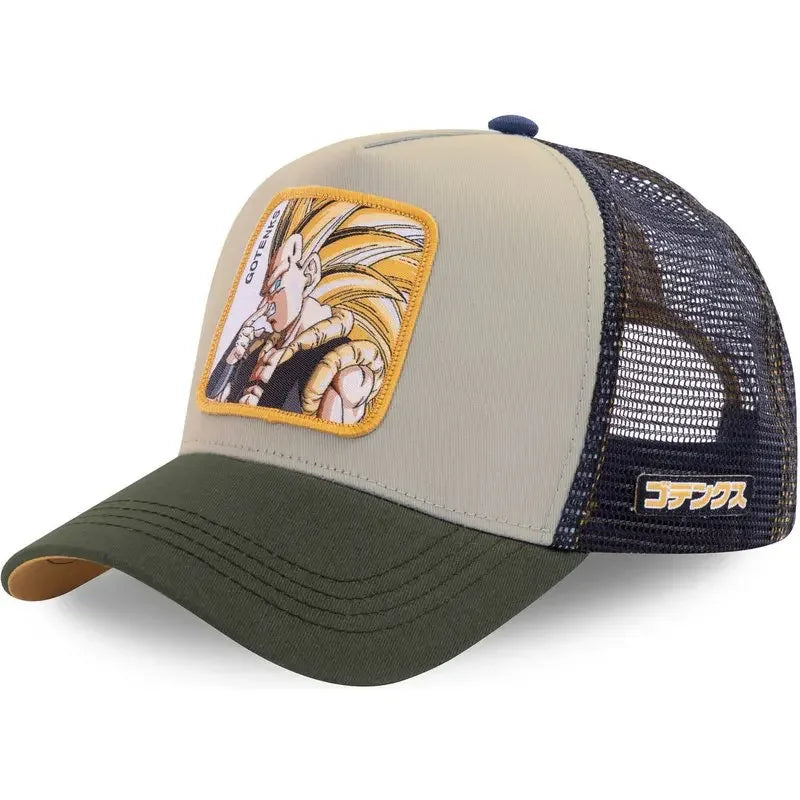 Dragon Ball Son Goku Cap - Embroidered Hip Hop Trucker Mesh Hat Adjustable Summer Travel Sun Visor for Men