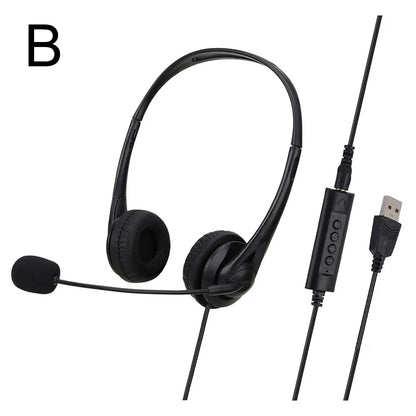 3.5mm/USB Wired Computer Headset – Stereo Earphones with Noise-Cancelling Microphone for Chat, Online Teaching & Video Conferencing