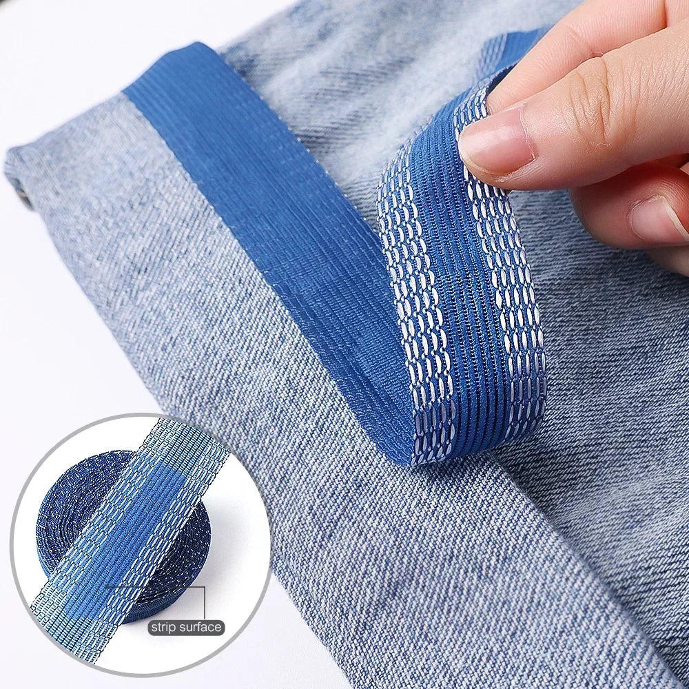 5M Self-Adhesive Trouser Leg Sticker - Pants Opening Shortening Tape for DIY Sewing Fabric and Suit Trouser Edge Paste