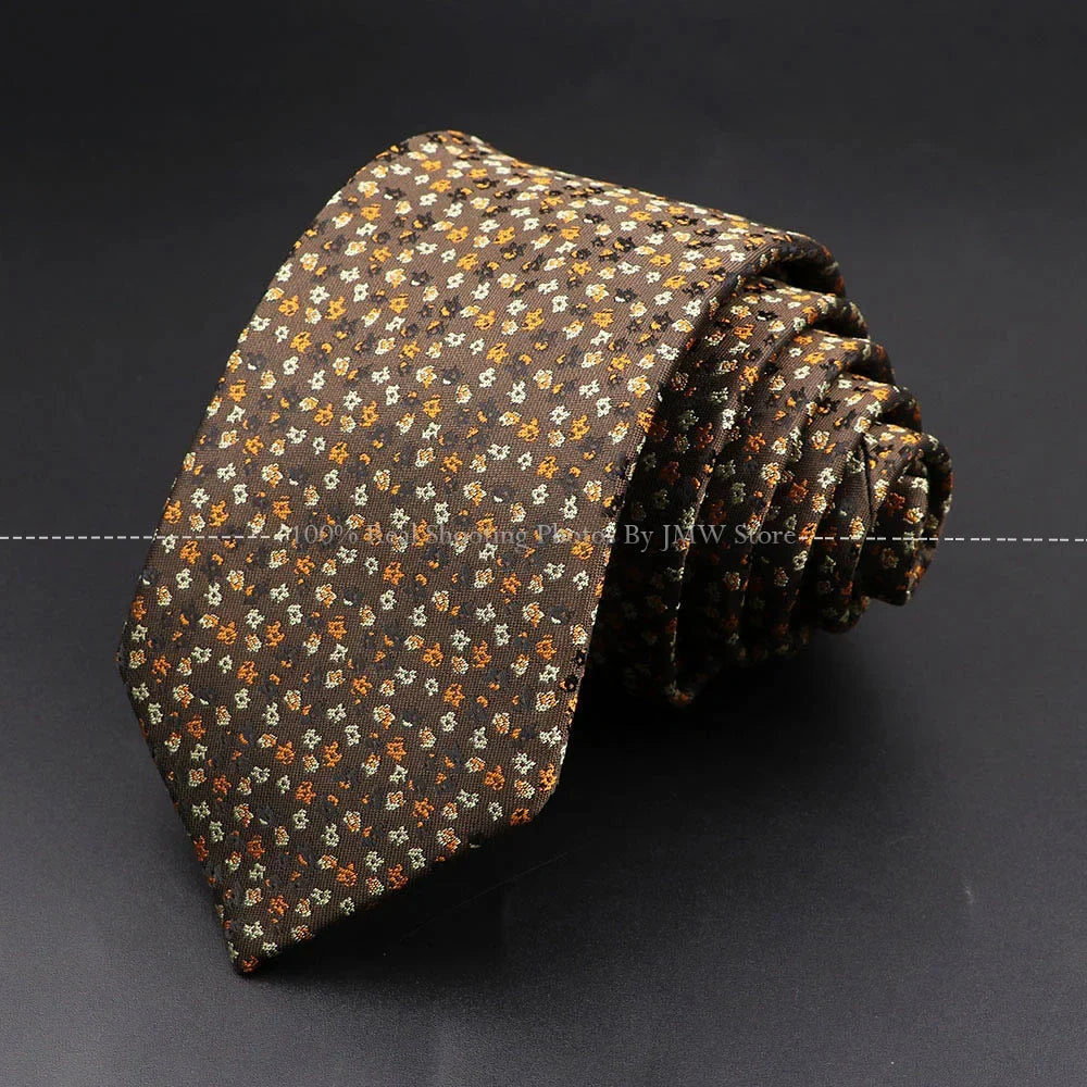 Men’s Wedding Floral Necktie - Wave Fireworks Meteor Flower Design Tie for Groom, Business & Formal Accessories Gift