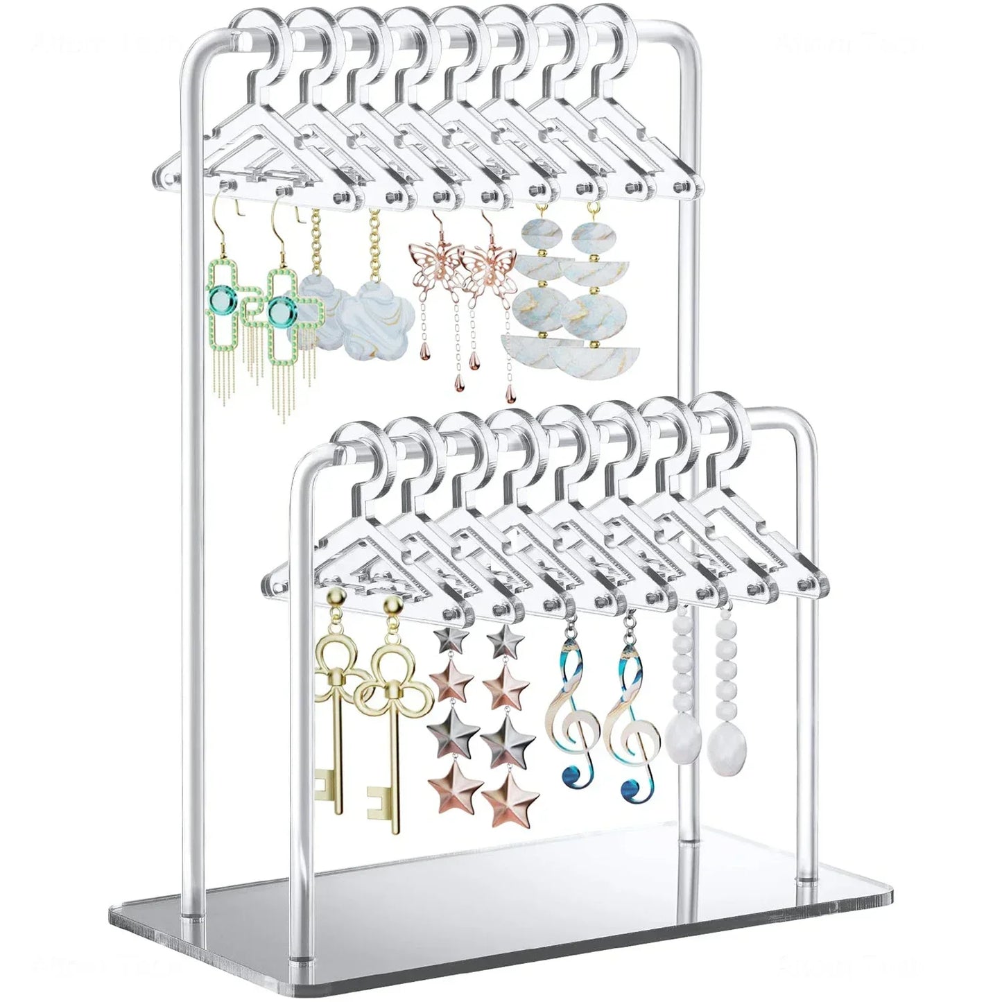 16pcs Hanger-Shaped Jewelry Holders – Personalized Earring Display Racks & Organizer Stands
