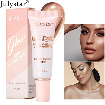 Liquid Pearlescent Foundation & High Coverage Concealer — Waterproof 3D Contour Shadow Brightening Face & Body Highlighter