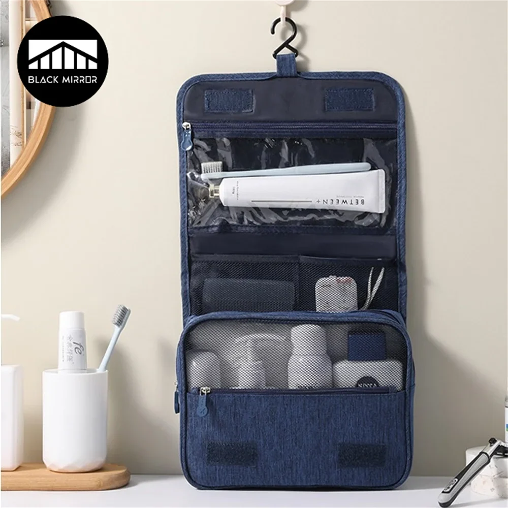 Portable Toiletry Washbag with Hanging Hook | Waterproof Cosmetic Storage Bag for Travel, Men & Women