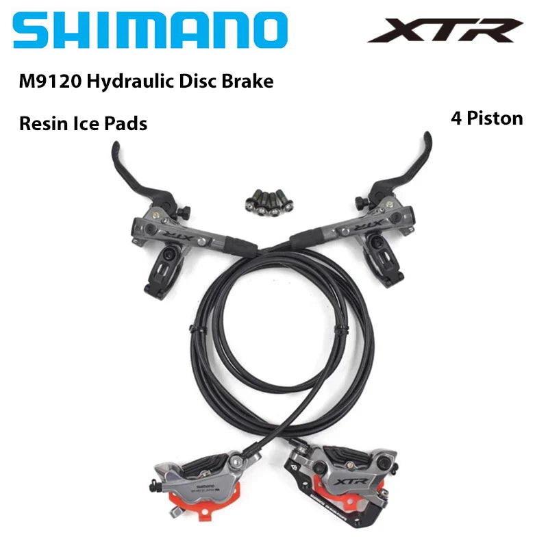 SHIMANO DEORE XT/SLX Hydraulic Disc Brake Set – M6100–M8120 2/4 Piston Original MTB Brakes for Mountain Bikes