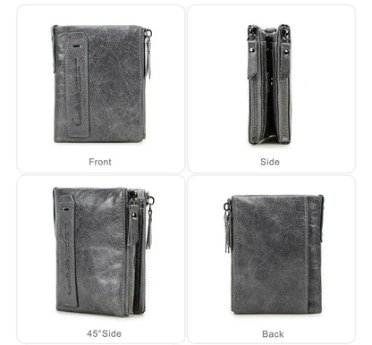 CONTACT'S Genuine Leather Short Wallet for Women — Luxury Designer Card & Coin Holder, Mini Money Clip Wallet with Free Shipping