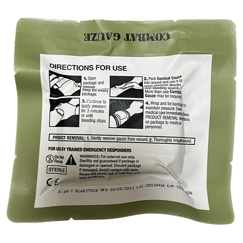 Kaolin Hemostatic Gauze Z-Fold – Emergency Trauma Wound Dressing for IFAK, Tactical & Military First Aid Kits
