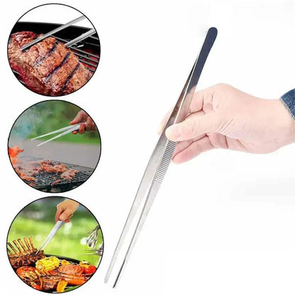 Multifunction BBQ Tongs – Stainless Steel Food Clip, Churrasco Tweezers, Buffet & Kitchen Gadgets Tool