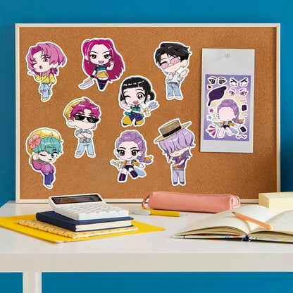 8/16/24pcs K-Pop Demon Hunters Puzzle Stickers – Cute Cartoon DIY Decals for Phone, Laptop & Luggage