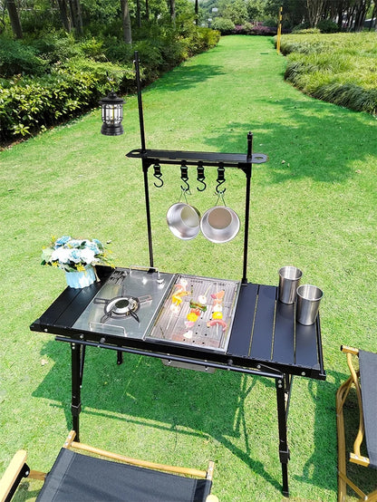 Lohascamping Folding IGT Table – Lightweight Portable Roll Table with Adjustable Legs for BBQ, Desktop Burner & Backpacking