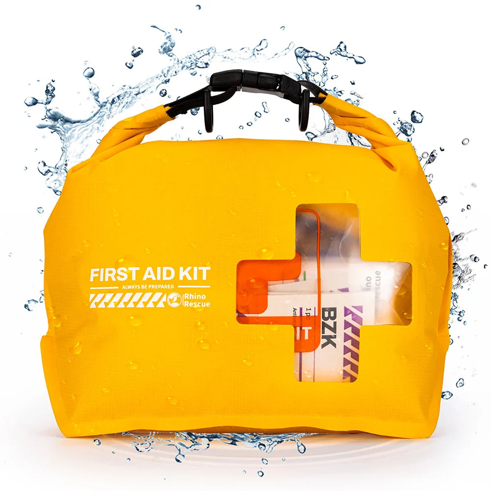 RHINO RESCUE Waterproof First Aid Kit — Lightweight Dry Bag with Emergency Survival Supplies for Outdoor Kayaking, Swimming & Boating