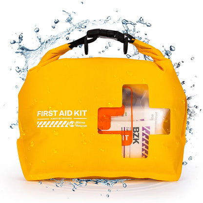 RHINO RESCUE Waterproof First Aid Kit — Lightweight Dry Bag with Emergency Survival Supplies for Outdoor Kayaking, Swimming & Boating