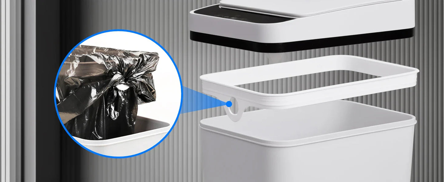 2-Pack 12L Touchless Automatic Trash Cans – Motion Sensor Slim Bins with Lids for Bathroom, Bedroom, Office (White)