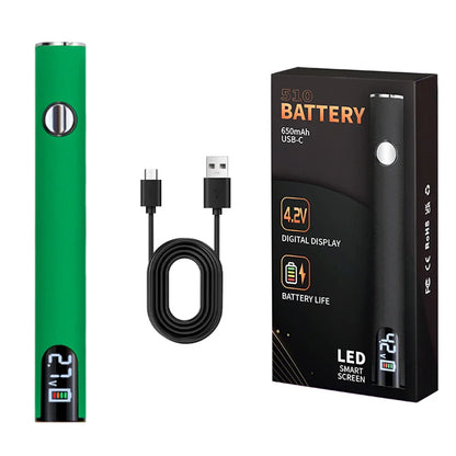 510 Thread 650mAh Smart Battery Pen – USB Rechargeable Mini Power Tool for Cartridge & Soldering Repair Welding Kit