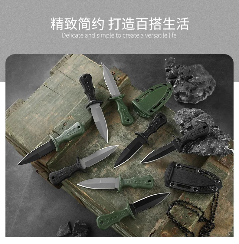 New Mini Tactical Neck Knife – Women's Self-Defense Outdoor Knife, Portable Camping & Fruit Knife
